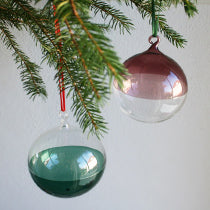 Weihnachtskugel Blubb halb und halb transparent/ bordeaux - Muster Sale 🛍